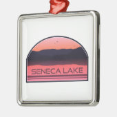 Seneca Lake New York Red Sunrise Metalen Ornament (Links)
