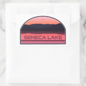 Seneca Lake New York Red Sunrise Rechthoekige Sticker (Tas)