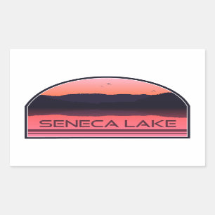 Seneca Lake New York Red Sunrise Rechthoekige Sticker