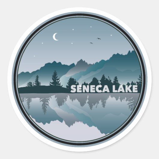 Seneca Lake New York reflectie Ronde Sticker (Voorkant)