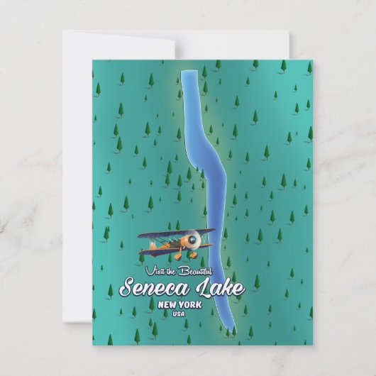 Seneca Lake, NYC meer kaart (Voorkant)
