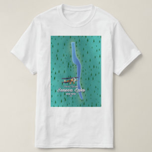 Seneca Lake, NYC meer kaart T-shirt