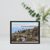 Seneca Lake & Park, Genève NY 1928 Vintage Briefkaart (Staand voorkant)