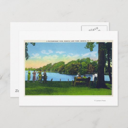 Seneca Lake Park Scene Briefkaart (Voorkant / Achterkant)