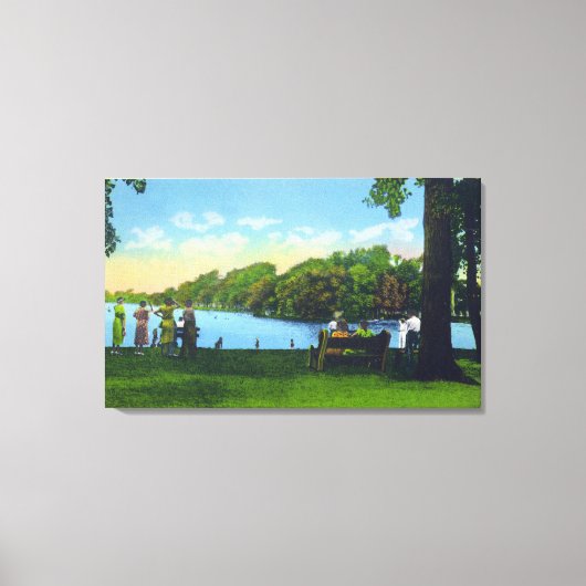 Seneca Lake Park Scene Canvas Afdruk (Voorkant)