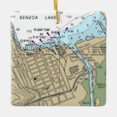 Seneca Lake Watkins NY Chart Keramisch Ornament (Voorkant)