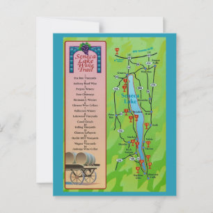 Seneca Lake Wijnroute Vintage Ansichtkaart Briefkaart