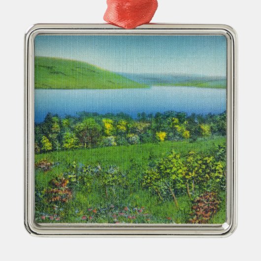 Seneca Point-Uitzicht van het meer Metalen Ornament (Voorkant)