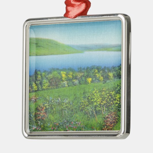 Seneca Point-Uitzicht van het meer Metalen Ornament (Links)