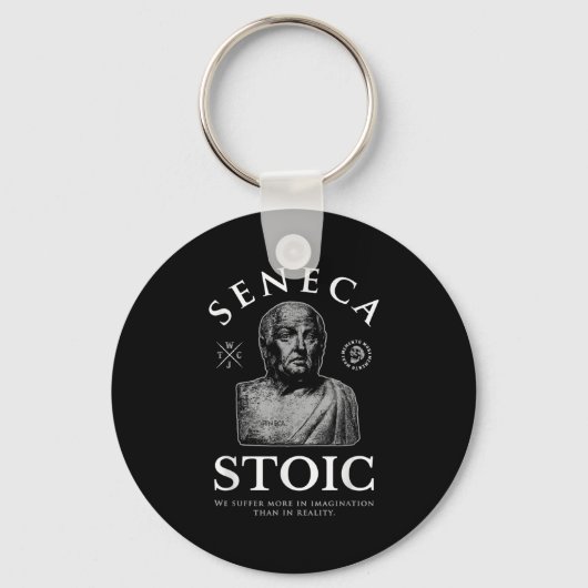 Seneca Quote "In de verbeelding" Stoïcisme Sleutelhanger (Voorkant)