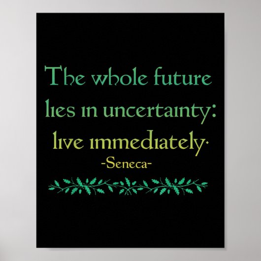 Seneca Quote Live Onmiddellijk Stoïcijnse Wijsheid Poster (Voorkant)