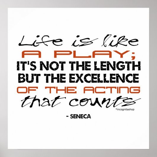 Seneca Quote over Actie Poster (Voorkant)