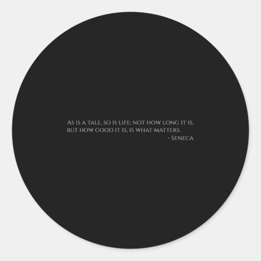 Seneca Quote over het leven - Het oude Rome - Stoï Ronde Sticker (Voorkant)