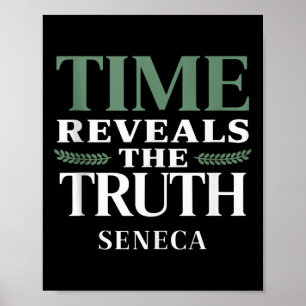 Seneca Quote Time onthult waarheid stoïcijnse filo Poster