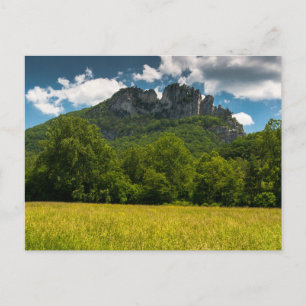 Seneca Rocks in de zomer, West Virginia Briefkaart