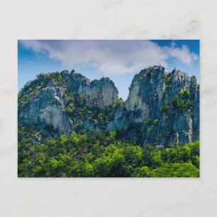 Seneca Rocks in de zomer, West Virginia Briefkaart