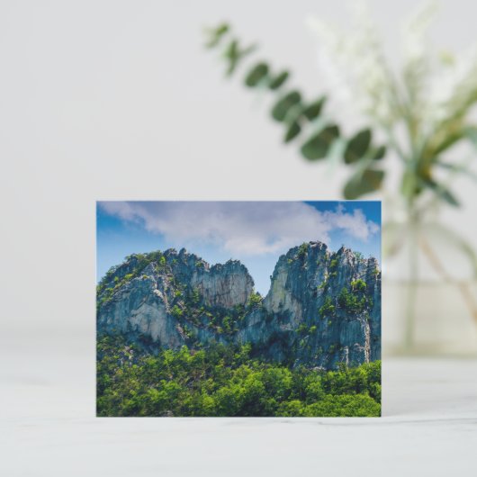 Seneca Rocks in de zomer, West Virginia Briefkaart (Staand voorkant)