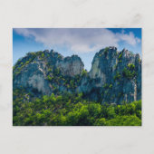 Seneca Rocks in de zomer, West Virginia Briefkaart (Voorkant)