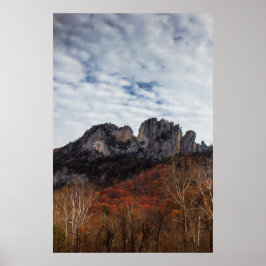 Seneca Rocks in Herfsten, West Virginia Poster