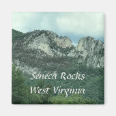 Seneca Rocks West Virginia Sjabloon magneten (Voorkant)