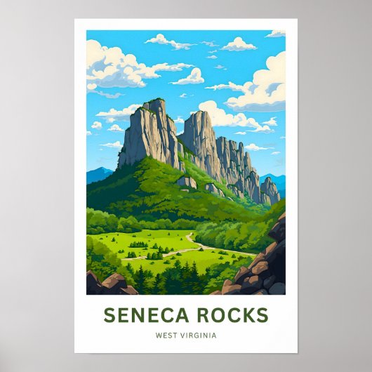 Seneca Rocks West Virginia Travel Print (Voorkant)