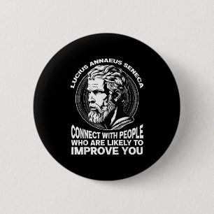 Seneca Stoïcijnse filosoof Motivatie Zelf Verbeter Ronde Button 5,7 Cm
