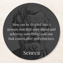 Seneca's Division: De Doers en de Critici Ronde Kartonnen Onderzetter