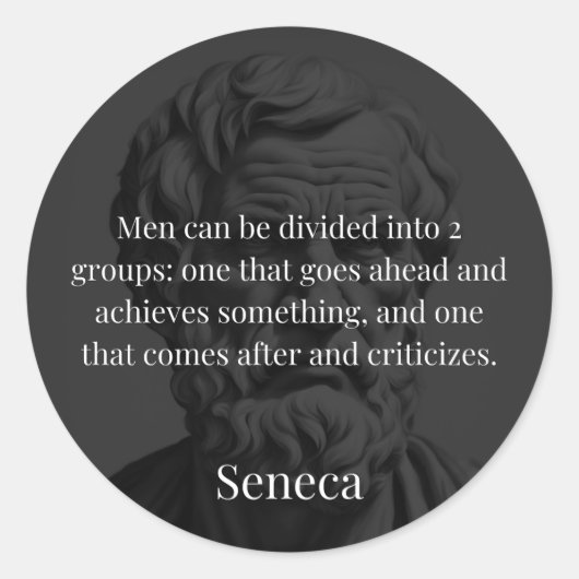 Seneca's Division: De Doers en de Critici Ronde Sticker (Voorkant)
