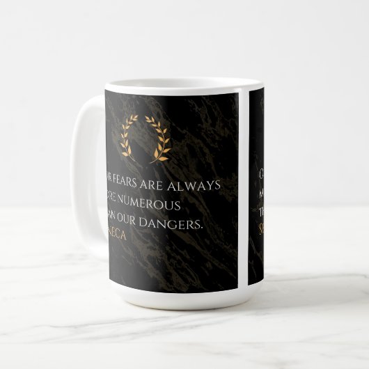 Seneca's Insight: Angsten in vergelijking met echt Koffiemok (Voorkant links)