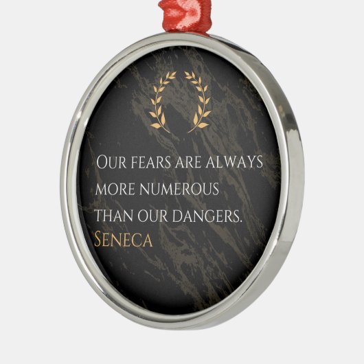 Seneca's Insight: Angsten in vergelijking met echt Metalen Ornament (Links)