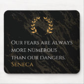 Seneca's Insight: Angsten in vergelijking met echt Muismat (Voorkant)