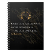 Seneca's Insight: Angsten in vergelijking met echt Notitieboek (Voorkant)