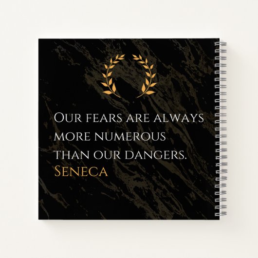 Seneca's Insight: Angsten in vergelijking met echt Notitieboek (Achterkant)