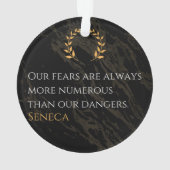 Seneca's Insight: Angsten in vergelijking met echt Ornament (achterkant)