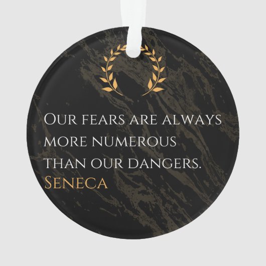 Seneca's Insight: Angsten in vergelijking met echt Ornament (achterkant)