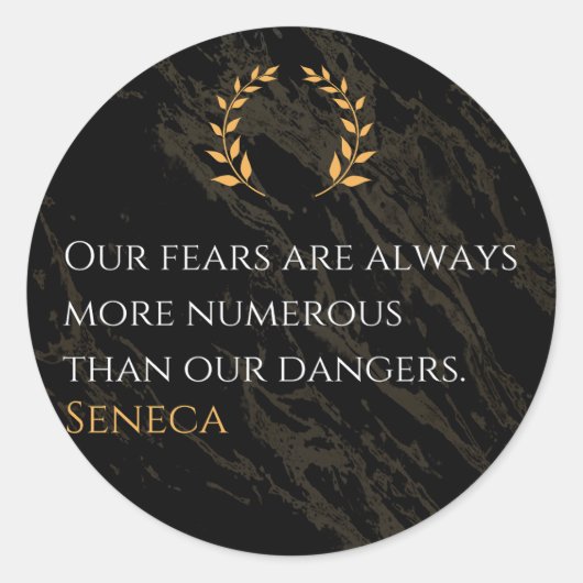 Seneca's Insight: Angsten in vergelijking met echt Ronde Sticker (Voorkant)