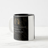 Seneca's Insight: Angsten in vergelijking met echt Tweekleurige Koffiemok (Voorkant links)