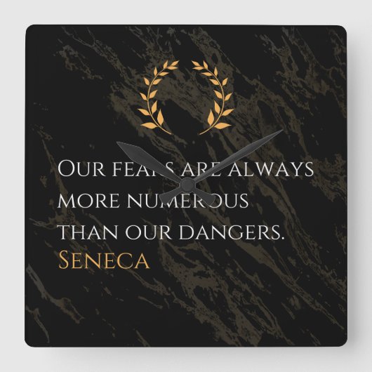 Seneca's Insight: Angsten in vergelijking met echt Vierkante Klok (Voorkant)