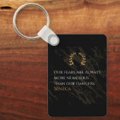 Seneca's Insight: Fears Compared to Real Dangers Sleutelhanger (Voorkant)