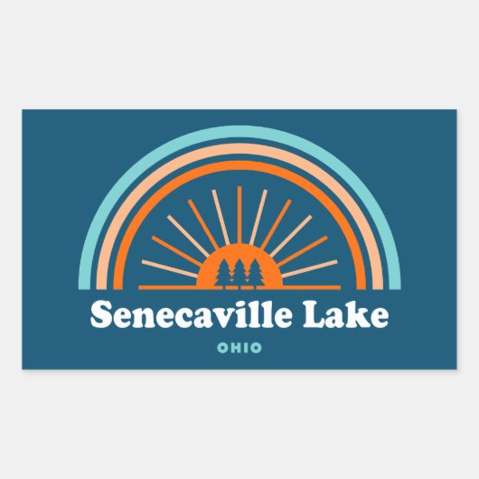 Senecaville Lake Ohio Rainbow Rechthoekige Sticker (Voorkant)