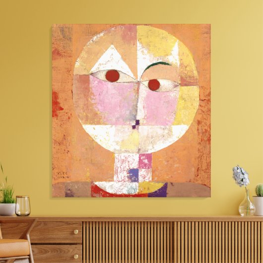 Senecio (Baldgreis) (1922) schilderij van Paul Kle Canvas Afdruk (Insitu (Woonkamer))