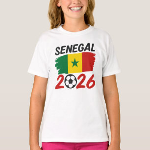 Senegal 2026 Voetbalfan Design met Ster Voetbal T-shirt