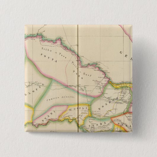 Senegal Afrika Vierkante Button 5,1 Cm (Voorkant)