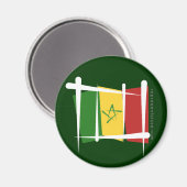Senegal Brush Flag Magneet (Voorkant / Achterkant)