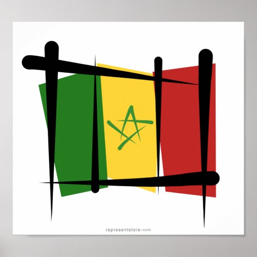 Senegal Brush Flag Poster (Voorkant)