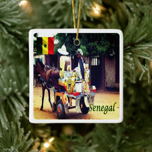 SENEGAL, Buggy Taxi, Afrika Keramisch Ornament (Boom)
