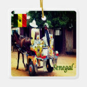 SENEGAL, Buggy Taxi, Afrika Keramisch Ornament (Voorkant)
