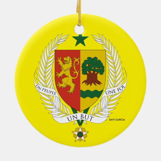 Senegal Circular Kerstmis Keramisch Ornament (Achterkant)