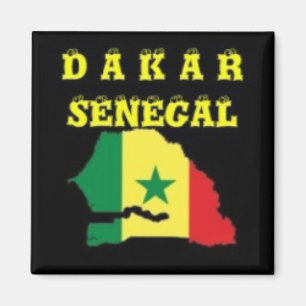 SENEGAL (DAKAR) KAART T-SHIRT EN ETC MAGNEET