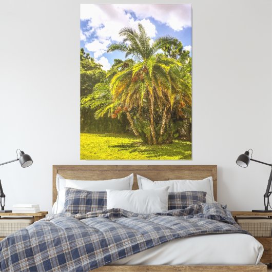 Senegal Date Palm Stretched Canvas Afdrukken (Insitu (Slaapkamer))